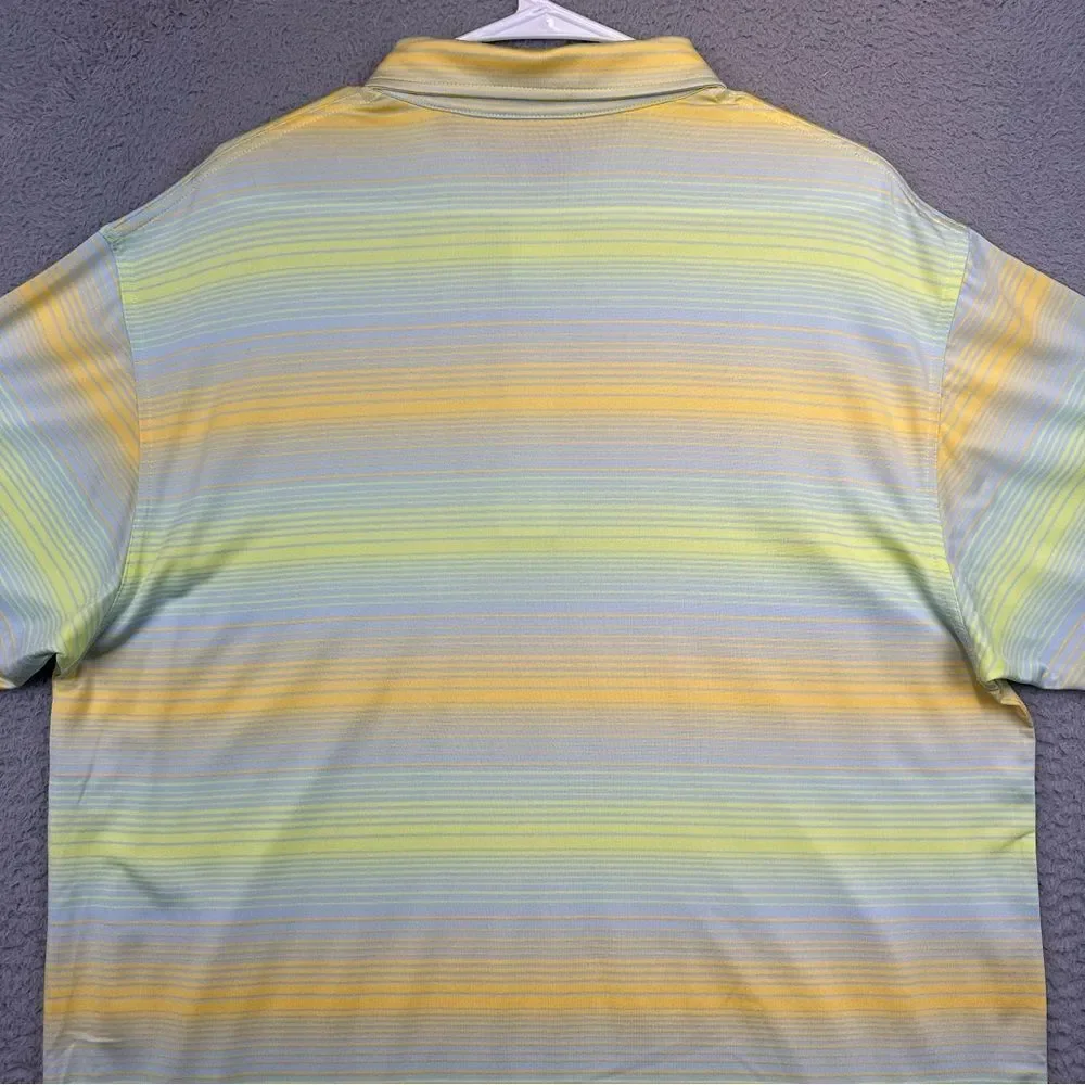 Dunning Polo Shirt Mens XL Colorful Striped Stretch TPC Piper Glen‎ Golf Casual